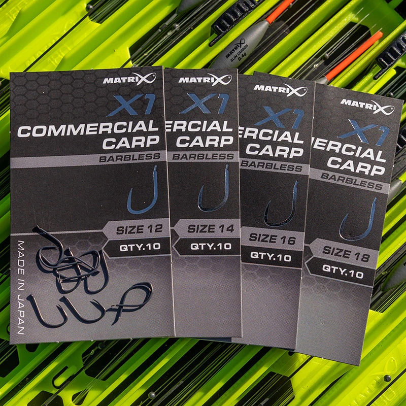 Matrix X1 Commercial Carp Barbless Spade End Hooks